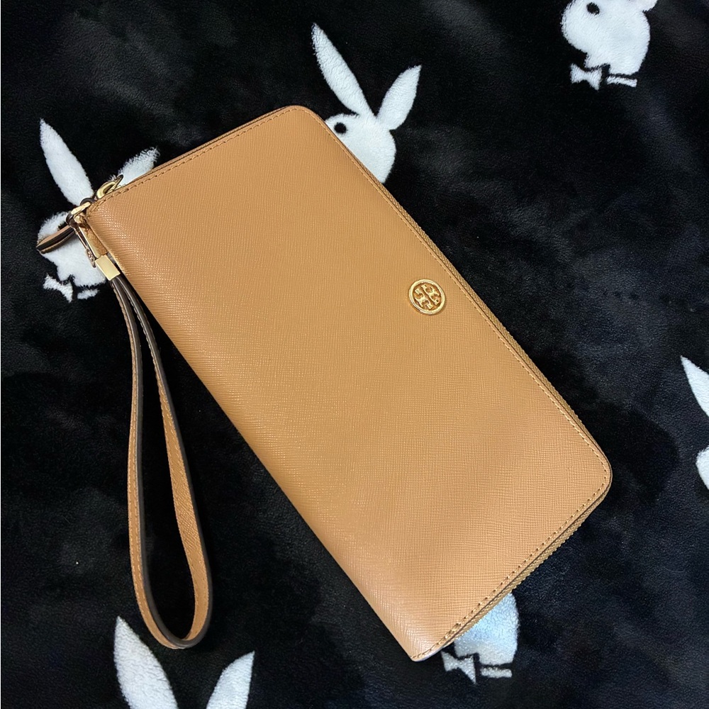 Tory Burch Camel Wristlet Clutch
